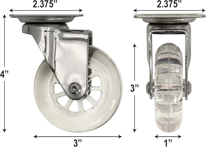 SportPet Airline Compliant Travel Dog Kennel Heavy Duty REPLACEMENT WHEELS - Durable Metal & Silent Rubber Design – Premium Swivel Caster Wheels Fit Medium-XXXL SportPet Airline Pet Kennels – Set of 4