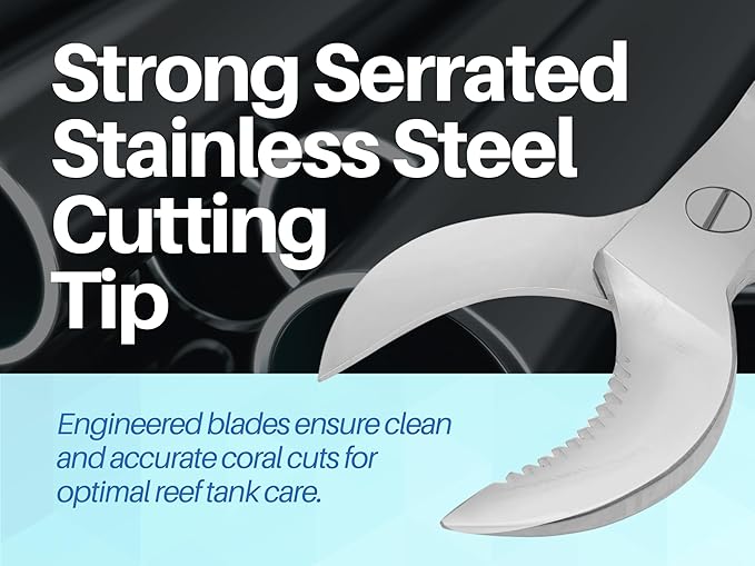 ARTMAN INSTRUMENTS Coral Cutters 7.5” Crescent Style Heavy Duty Stainless Steel Fragging Tool for Reef & Marine Aquariums, Precision Coral Trimmer for SPS & LPS Corals Medical Grade Stainless Steel