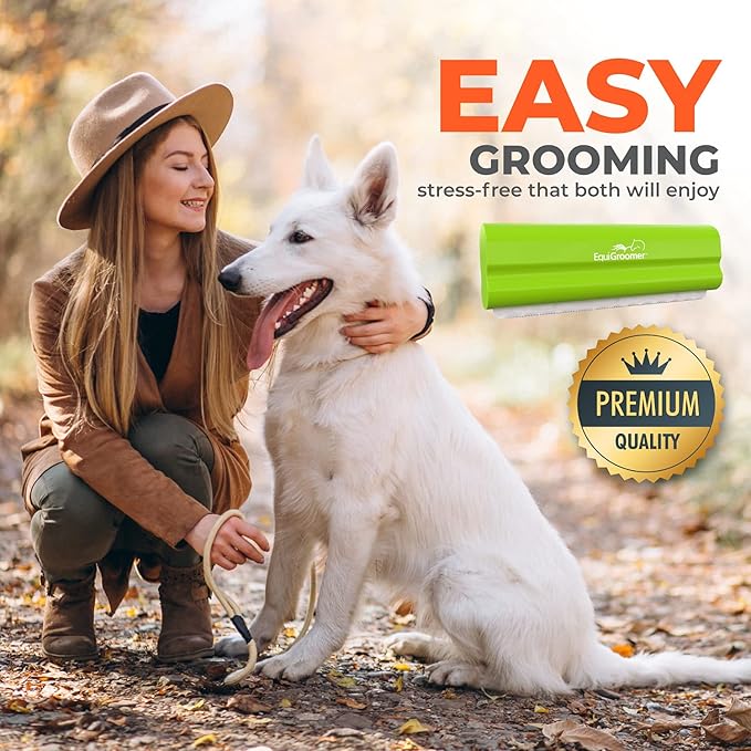 EasyGroomer Deshedding Brush for Dogs & Cats – Undercoat Grooming Tool for Short & Long Hair, Removes Loose Fur & Dirt, Reduces Shedding for Small & Large Pets, Lime