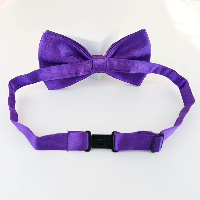 KOOLMOX Purple Dog Bow Ties Large Dogs, Adjustable Dog Collar Bow Tie for Medium and Large Dogs Cats Pets Wedding Birthday Graduation Holiday Homecoming Costumes Grooming Bow, 2-Pack