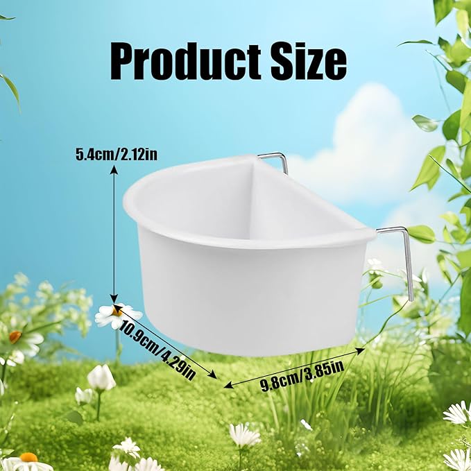 Bird Feeder, 2 Pcs Plastic Bird Food Feeder, Bird Water Cage Accessories, Hanging Bird Food Bowl Cups for Parrots Small Birds Pigeons Parakeet