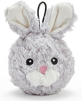 Pet Lou DOG'Z 4 Inch EZ Squeaky Rabbit Dog Plush Toy, Stuffing-Free Soft Plush, Durable Bouncy Squeaker Ball, Floats in Water, for Small & Medium Dogs