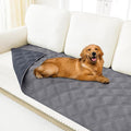 Smiry Waterproof Dog Bed Cover Blanket 40x80, Soft Reversible Pet Blanket, Washable Leakproof Cats Dogs Couch Cover for Sofa, Couch, Furniture, Grey/Dark Grey