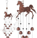 24 Inch Metal Wind Chimes Decor for Outside Garden Birthday Gift for Women Men Bronze Windchimes Pet Memorial Gift with 12 Bell for Patio Yard Lawn Housewarming Front Yard(Horse)
