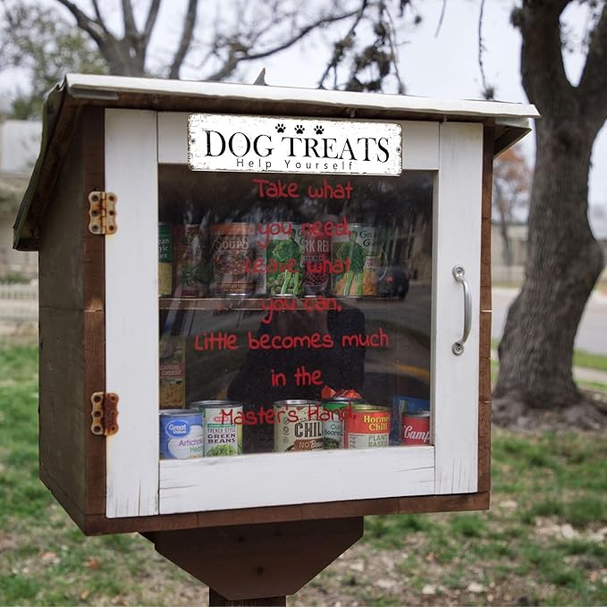12x3 Inch Dog Treats Sign PC Signage Decor for Outdoor Pet Dog Crates Kennels Cage