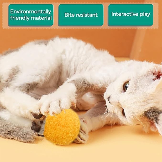 PET SHOW 100pcs 1.5"/3.8cm Cat Toy Balls Bulk Soft Kitten Pompon Toys Indoor Cats Interactive Playing Quiet Ball Cats Favorite Toy Assorted 10 Colors