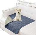 Waterproof Dog Blanket, 30x30 inches Small Pet Couch Covers for Sofa, Chair Bed Furniture Protector from Dogs Washable and Reversible-Blue+Green