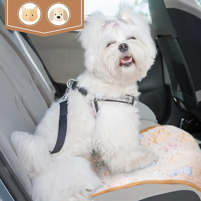 Tatuo 12 Pieces Puppy Blanket Warm Dog Cat Sleep Mat Pet Kitten Doggy Fleece Blankets with Cute Dog Paw Bone Star Elephant Patterns Printed Fluffy Blanket for Small Cat Puppy(16 x 24 Inch)