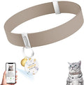 Stretch Elastic Cat Collar with Bell - Adjustable Non Breakaway Lightweight Kitten Collar for Cats - Quick Release Pet Supplies and Gifts (Brown)