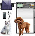 Large Size Automatic Dog Door Cat Door Solar - Powered Doggy Door Opener, Timer Modes for Safe and Convenient Dog/Cat Keeping with Radar Mode, Remote Control, Inner Door Dimensions 10" L×13.4" H
