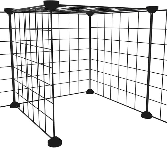 LANGXUN 16pcs Small Animal Playpen with Waterproof Mat, Pet Playpen, Rabbit Guinea Pig Cages, Puppy Kitten Playpen | Indoor & Outdoor Portable Metal Wire Yard Fence 13"x13"
