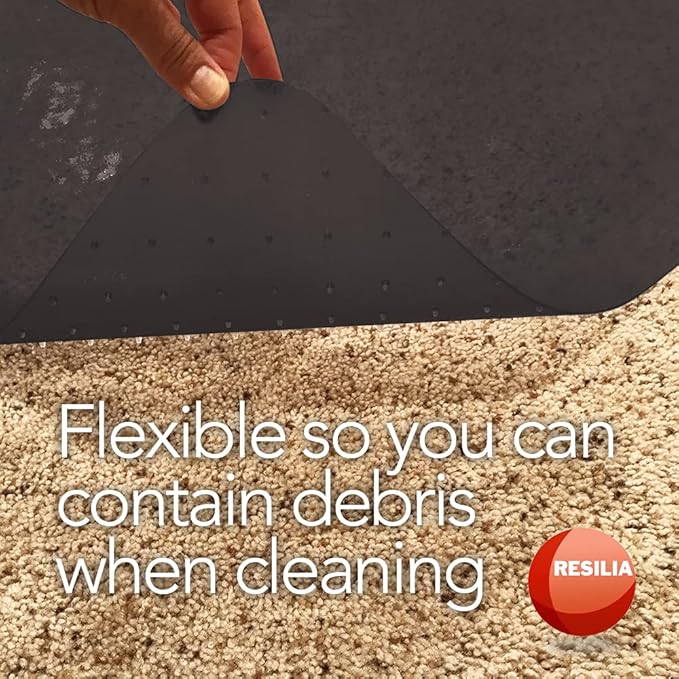RESILIA Under Pet Cage Mat for Bird Cages, Reptile Aquariums, Dog Kennels, Water-Resistant Pad for Carpeted Floors and Surfaces, 30 Inches x 48 Inches, Black