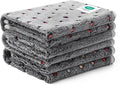 Luciphia 1 Pack 3 Blankets Super Soft Cute Dot Pattern Pet Blanket Flannel Throw for Dog Puppy Cat Medium(30x20), Grey