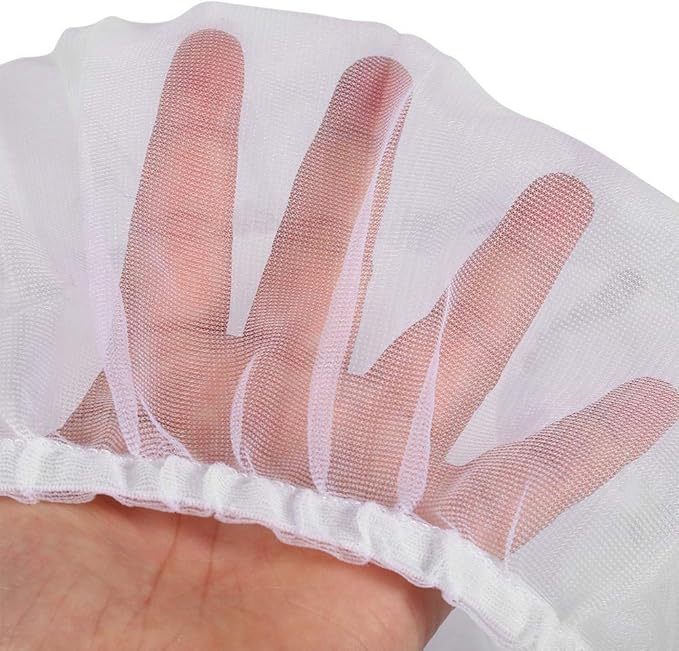 Universal Nylon Mesh Bird Cage Cover, Large White Seed Catcher for Parakeet Cockatiel Lovebird Finch Canary Cage