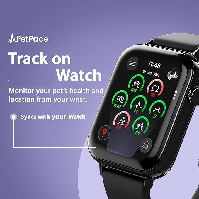 V3.0 Dog Health Monitor – AI Health Collar with 24/7 Vital Signs Tracks Pain GPS, Telehealth AskaVet & Share with Your Vet & Apple Watch Sync – Subscription Required (Medium)