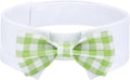 Segarty Dog Bow Tie for Neck Girths 12.6-15.7 inch, Adjustable Green Plaid Bowtie Collar for Dogs, Pet Neck Tie Tuxedo Comfortable Cotton Pets Grooming Accessories for Wedding Holiday Birthday Party