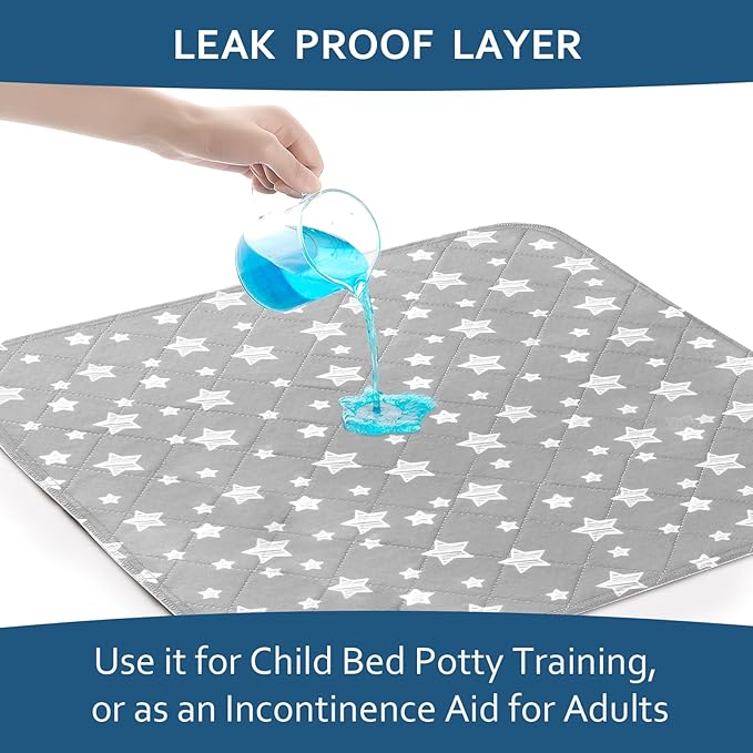 Waterproof Bed Pads Washable, Absorbent Chuck Pads for Incontinence, Waterproof Mattress Protector for Seniors, Bedwetting Kids, Hospitals, Pets, 21"x22" 2 Pack