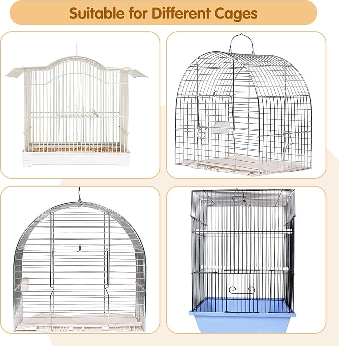 Bird Cage Cover, 60-118'' Large, 31.5'' H Adjustable Nylon Mesh Net, Soft Airy, White, Starry Sky Pattern, Drawstring, Breathable, Hand Wash Only