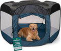 FurHaven Portable Pet Playpen for Dogs & Cats, Extra Large Indoor Kitten Playpen with Mesh Sides, Foldable Dog Playpen for Large Dogs, Pop Up Travel Dog Pen, X-Large, Sailor Blue
