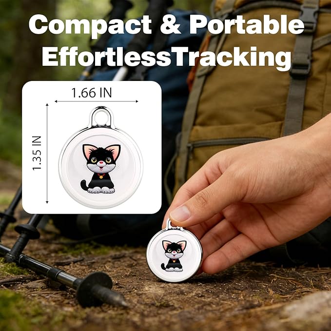 Smart GPS Tracker for Dogs|mini Easy to use Cat GPS Tracker|Waterproof and Drop-Proof|Real-time Positioning Smart Alarm pet Tracker|Extra Long Battery Life of 365 Day|No Subscription (Android & iOS)