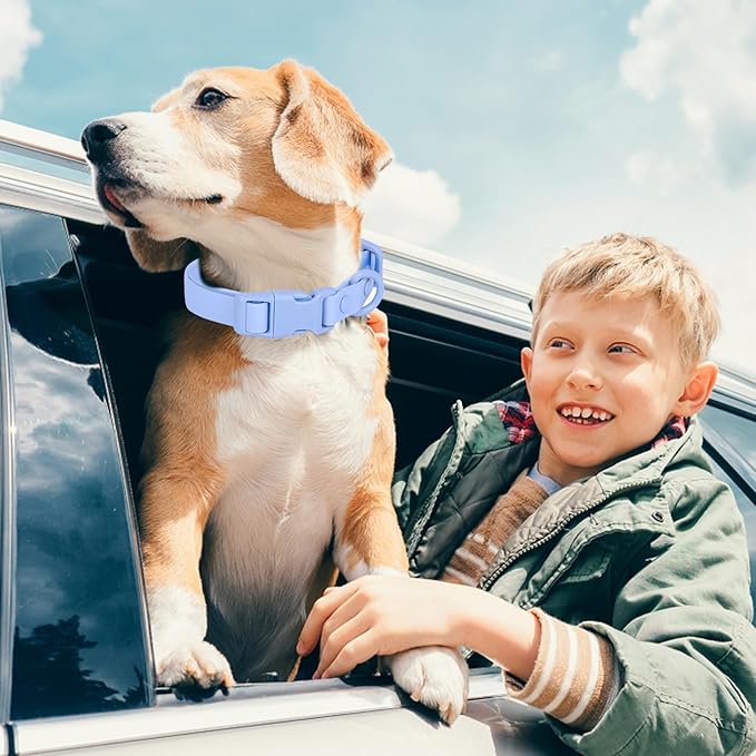Waterproof Dog Collar Soft Rubber Dog Collar with Safety Buckle Adjustable Pet Collars for Small Medium Large Dogs