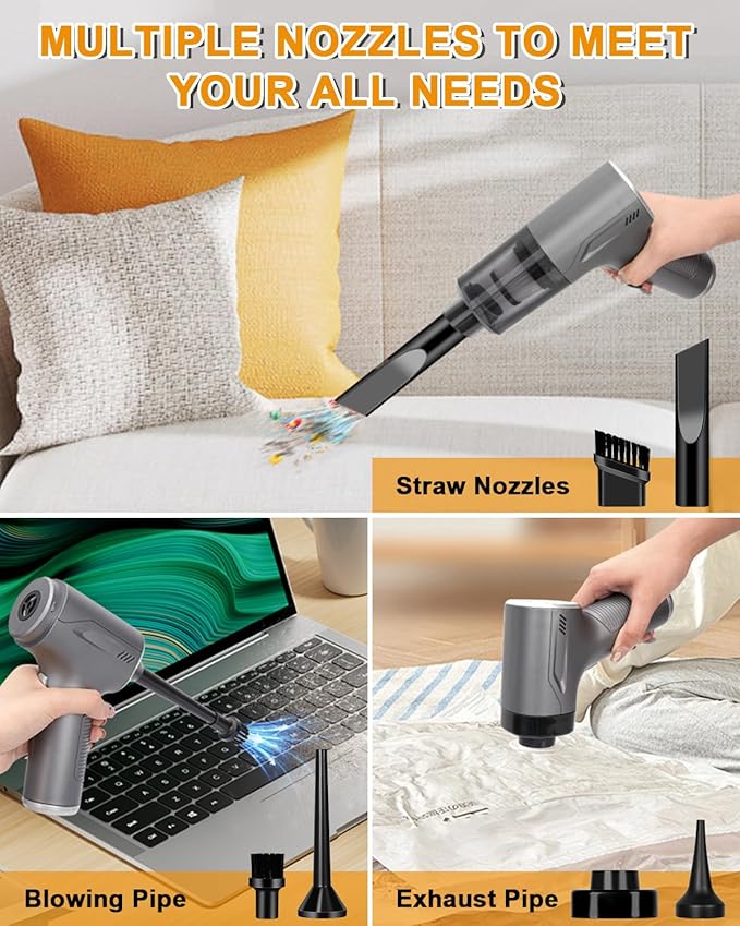 Car Handheld Vacuum Cordless 4 in 1, 20000PA Car Vacuums Cleaner Portable Brushless Motor High Power Suction, Mini Hand Held Dust Busters Rechargeable with Multi Accessories for Home/Pet