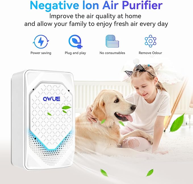 4Pack Plug in Air Ionizer, Negative Ion Air Purifier Plug In, Mini Filterless Air Freshener Quiet Air Cleaner Portable Air Purifiers Odors Smoke for Home Office, Bedroom, Bathroom