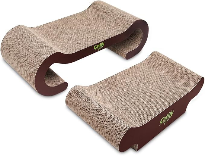 Best Pet Supplies Catify Cat Scratcher, Fun Interactive Scratchers, Posts, Poles, Claw Safe, Furniture Saver Indoor Play Support Natural Cat Behaviors Heavy Duty - Lounger I