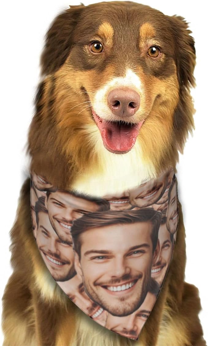 Custom Dog Bandana for Cat Dog Pet Add Your Design Personalized Neckwear Bandanas with Your Text Logo Image Customized Pet Scarf Funny Gifts Style 01