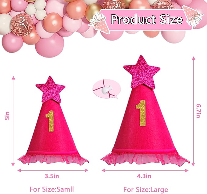 Dog Birthday Decorations Rose Pink, Dog Birthday Party Supplies with Hat Bandana Numbers for Large Medium Girl Pets Puppy