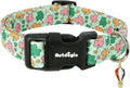 St. Patrick's Day Dog Collar,Puppy Collar with Lucky Shamrock Chequered Pattern,Adjustable Spring Cotton Collars Gifts for Small Medium Large Dogs,Dog Accessories M