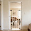 Lumizone Extra Tall Pet Gate 55.12" High Pressure Mounted 30.12"-34.05" Extra Wide (9 Sizes) 1.37" Gap for Cat Dog Stairs Doorway Hallway No Drilling Auto-Close (30.12"-34.05" W, Cream White)