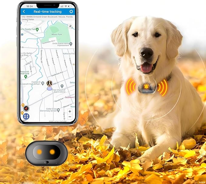 GPS 4G Tracker & Health Monitoring for Dog with LED Light Up,Sounding, Waterproof GPS Location & Smart Pet Activity Tracker, Unlimited Range use for Dogs Collar. (Large)