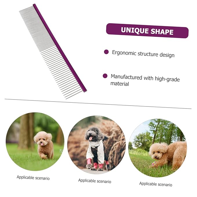 POPETPOP Portable Multi-function Pet Comb for Cats and Dogs Wear-resistant Grooming Tool Smooth Edges for Daily Use Convenient Grooming Accessory