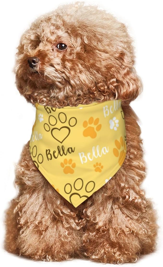 Custom Pet Scarf Personalized Dog Bandana with Name Personalized Add Your Text Bibs Triangle Head Scarfs Gift for Small Medium Large Dogs Cats Baby Puppy Pets Accessories