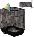 Bird Cage Cover, Parakeet Cage Acessories Adjustable Seed Catcher Birdcage Seed Catcher Birds Cage Netting Bird Cage Mesh Cover for Bird Cages (Black)