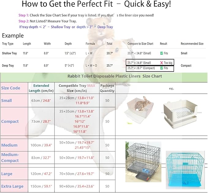 50 Pcs Disposable Rabbit Cage Liner Plastic Toilet Film Leak-Proof for Small Animals Bunny Guinea Pig Bird Cage Liners Litter Box Crate Tray Drawer Quick Cleanup Essentials Indoor (Extra Large)