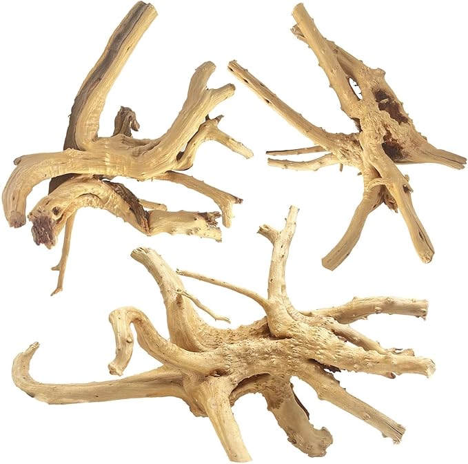 Jorewood Natural Large Spiderwood Driftwood for Aquarium Decor Rptile Fish Tank Decoration Assort Branch 7-11'' 3 Pcs