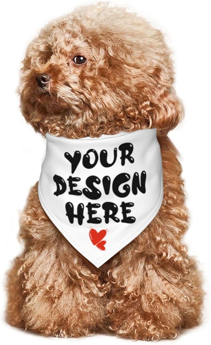Custom Dog Bandana Add Your Text Photo Name Personalized Neckwear Bandanas Soft Customized Pet Scarf with Your Design Funny Gifts for Cat Dog Pet Style 06