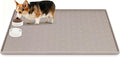 Lanstics Dog Food Mat, 42" x29" Large Silicone Mat Dog Feeding Mat with Raised Edge Non-Slip Pet Feeding Mat for Food and Water Bowl, Easy to Clean, Floor Protection (Beige)