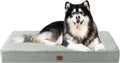 EHEYCIGA Orthopedic XXL Dog Beds for Jumbo Dogs with Removable Washable Cover for Crate, Greyish Green, 47x29