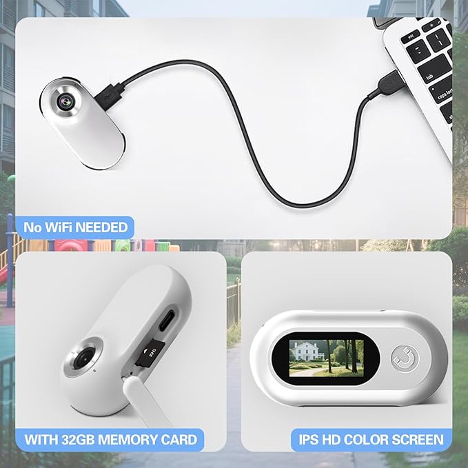 Pet Camera Collar with Air Tracker Tag, 1080P HD Wireless Dog Neck Cam Compact Action Camera for iOS,32GB Storage, Fully Charged Before Use, No WiFi Needed（GPS Just for iOS）