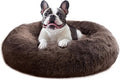 JOLLYVOGUE Calming Small Dog & Cat Bed for Indoor Cats - 20 inches Washable Donut Bed for Kittens & Puppies, Anti-Anxiety Round Fluffy Plush Pet Beds (Fits up to 15 lbs)