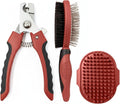 PW Pet Grooming Tools for Dogs & Cats- Safe On Skin Easy To Use Dog Grooming Kit with Ergonomic, Non-Slip Handle– Includes Pet Nail Clippers, 2-in-1 Slicker Brush & Hand-Held Bath Brush- Paw Mountain