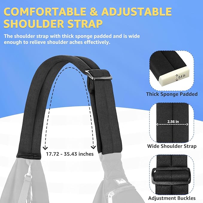 SlowTon Dog Carrier Sling - Thick Padded Shoulder Strap Adjustable Dog Carriers for Small Dogs, Puppy Carrier Purse for Pet Cat with Front Zipper Pocket Safety Belt Machine Washable (Dark Black, M)
