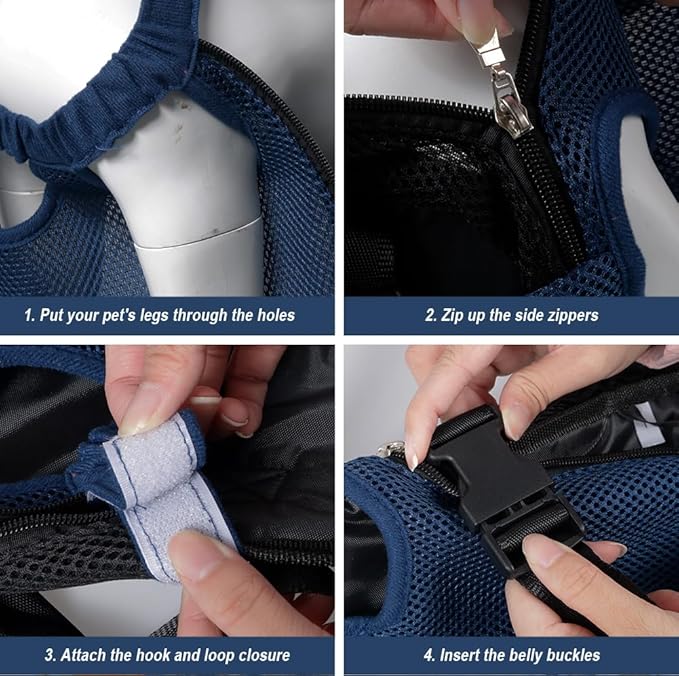 FEimaX Dog Carrier Backpack Pet Legs Out Front Cat Travel Bag, Adjustable Puppy Backpacks Carriers Hands-Free for Small Medium Dogs Cats Hiking Traveling Camping Daily Walking