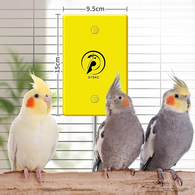 SYSAI Snuggle-Up Bird Warmer for Small Exotic Birds Like Parakeets or Cockatiels and Conure,104°F/113°F Adjustable, 4 X 6 Inches, Bird Heater for Cage