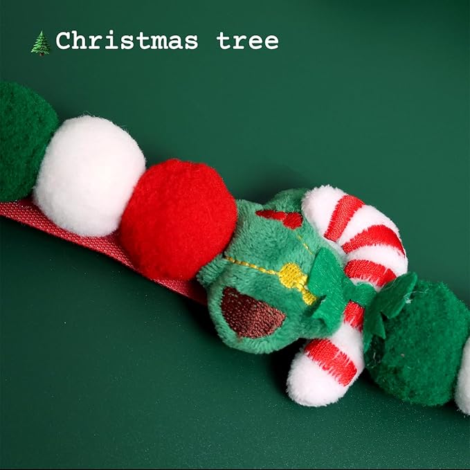 Lionheart glory Christmas Collar Pom-Pom Plush Ball Collar for Large Dogs Pet Christmas Costume Soft Funny Dog Collar Xmas Party Accessories Headgear