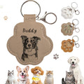 Dog Hair Keychain, Leather Pet Hair Collector Keychains, Pet Fur Keepsake Gift, Paw Charm for Collecting Cat Dogs Fur