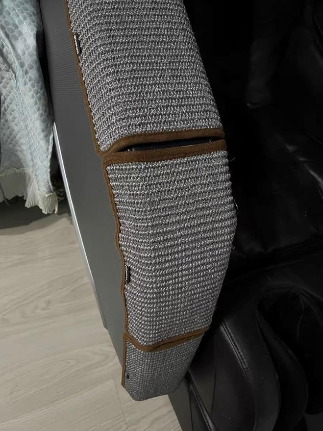 2PCS Cat Scratcher Mat Sofa Protector Natural Sisal Cat Scratching Mat Cat Scratch Couch Cover Grinding Claws Couch Guard Pad (11.8"x7.9" Gray)